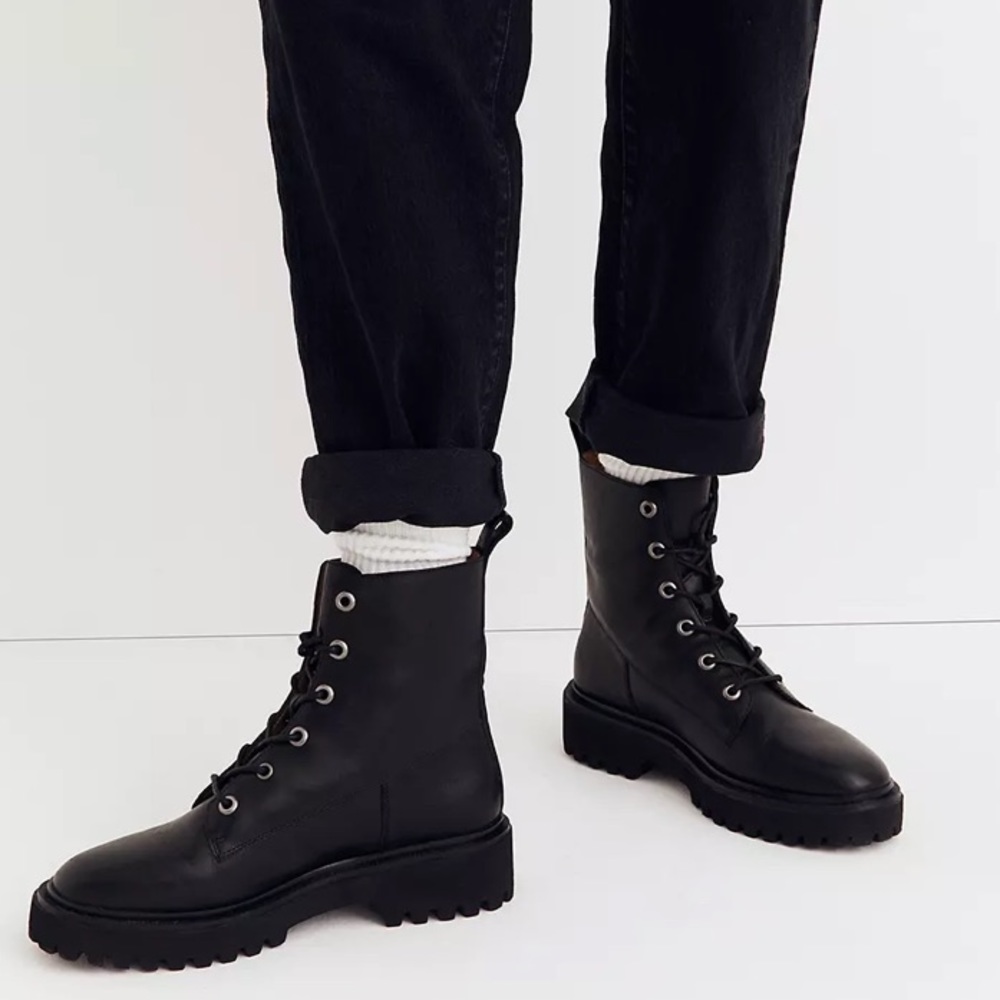 Madewell Rayna Lace Up Boots sz 8